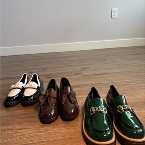 Stylish Loafers Set in Green, Brown, and Black